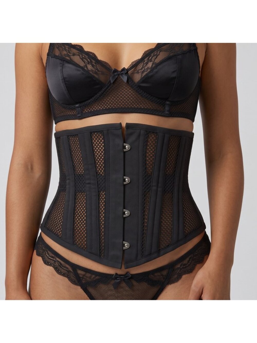 SHAPERX 26-Steel-Bones Mesh Corset Breathable Waist Trainer for Short Torso XS
